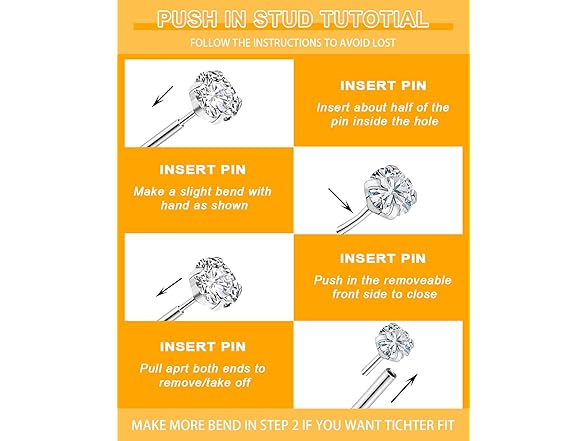 EGUARTE Sliver Threadless Nose Studs