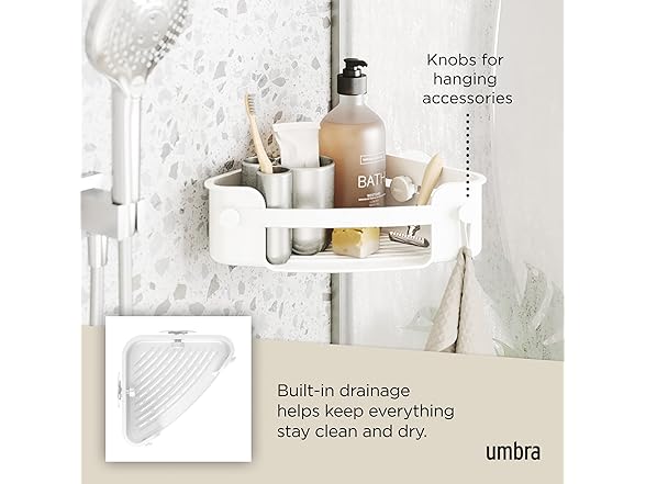 Umbra Flex Adhesive Corner Bin, White