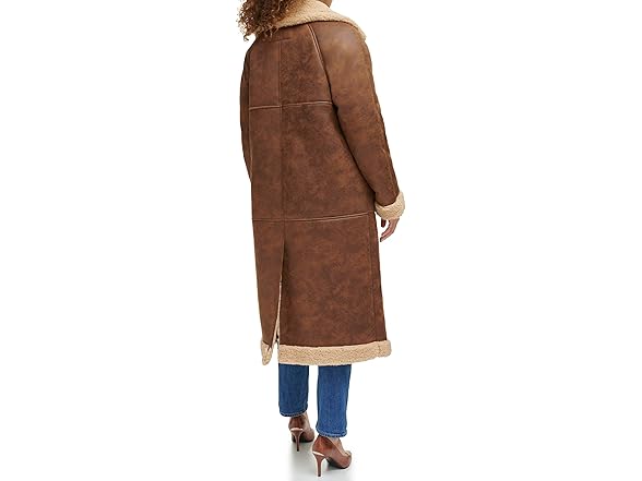 Levis Womens Faux Shearling Long Coat