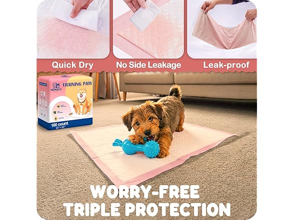 MoMoCo 100 Count Pink Puppy Pads