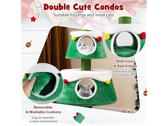 PETSITE 60 inch Christmas Cat Tree