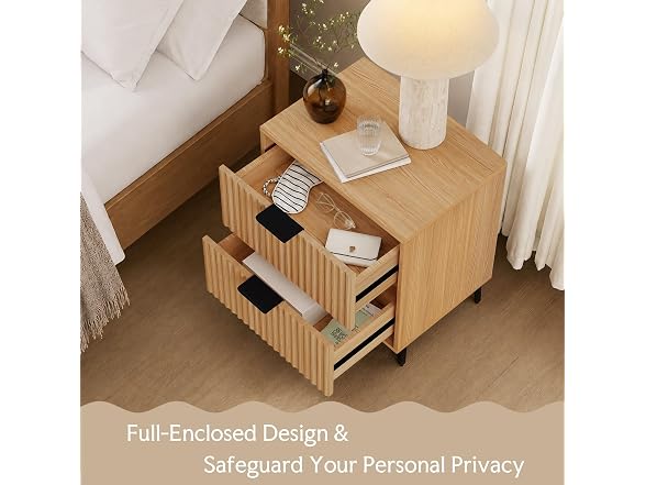 Wood Nightstand Set of 2