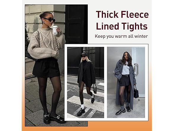 Translucent Fleece Lined Tights Women