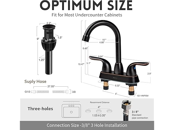 SOKA SOKA Bathroom Sink Faucet Stainless Steel Faucets
