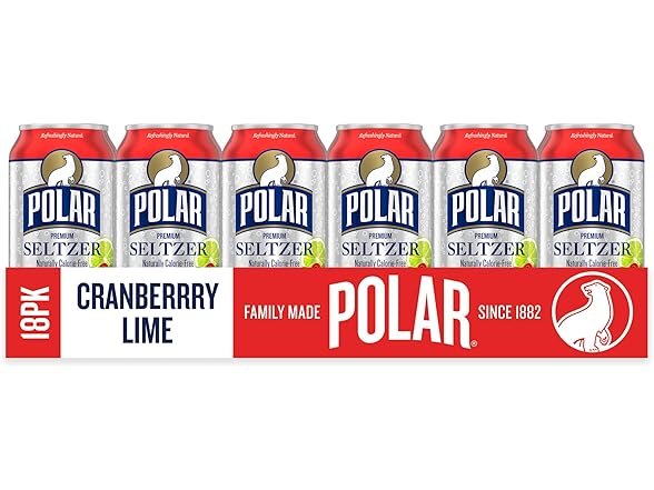 18PK Polar Seltzer Water Cranberry Lime, 12 fl oz