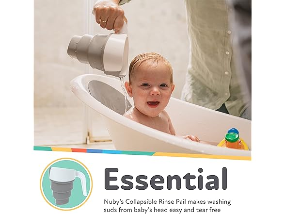 Nuby Collapsible Rinse Pail for Baby Bath Time