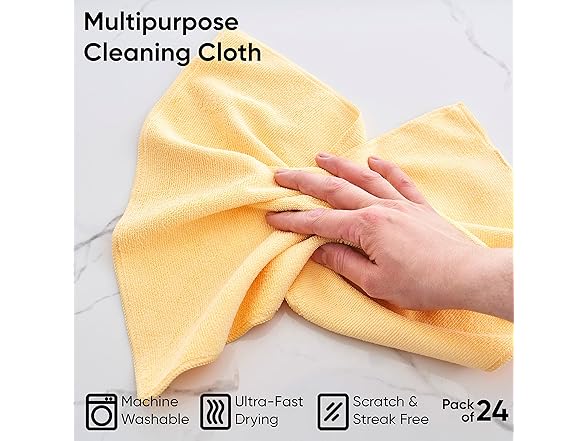 Superio Yellow Microfiber Cleaning Cloth