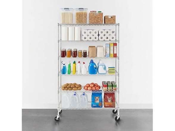 SafeRacks NSF 6-Tier Steel Wire Rack w/Wheels (18"x48"x72")