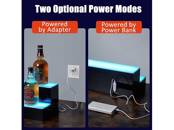 24'' LED Lighted Liquor Bottle Shelf, 2 Tier 