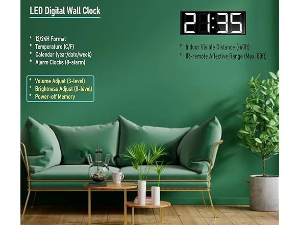 ETEBRG 17.3'' Huge Digital Wall Clock