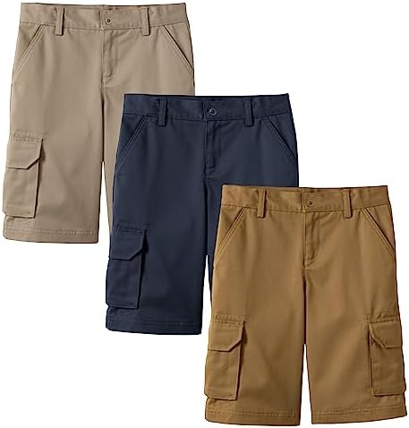 3PK Boys Stretch Cotton Cargo Shorts