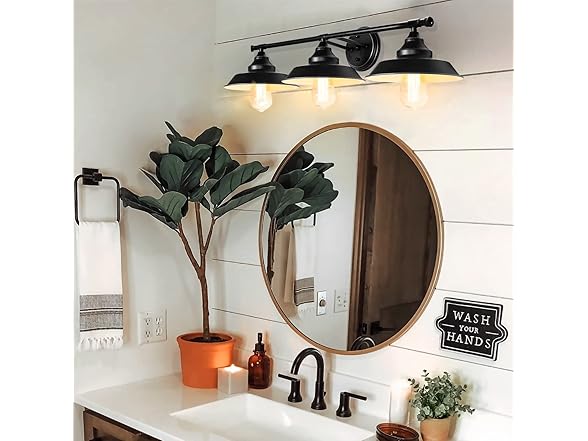 BesLowe 3-Light Vanity Light Fixture, Black