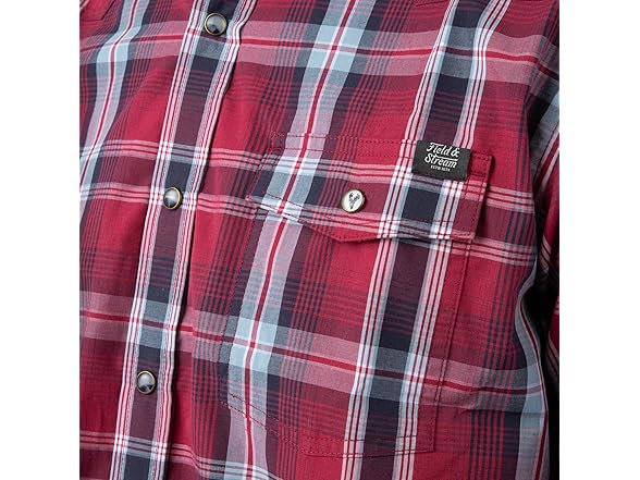 Field Stream Mens Covey Back LS Casual Plaid Shirt