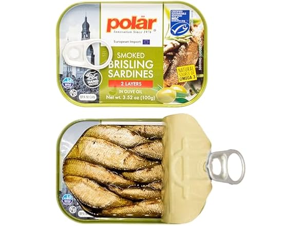 1PK MW Polar Smoked Brisling Sardines, Wild Caught
