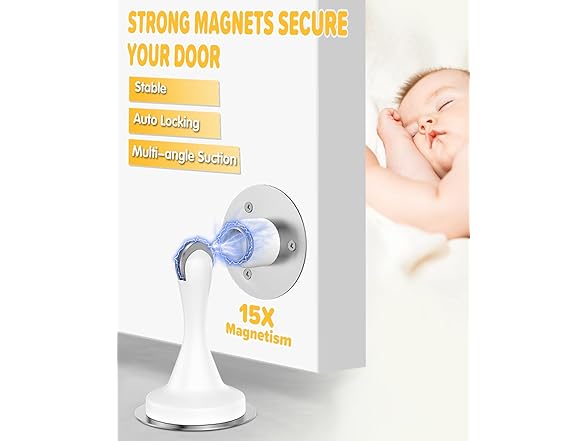 HELEMAN 4 Pack Magnetic Door Stoppers, White