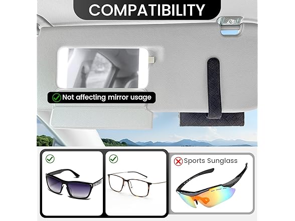 Alllake Sunglass Holder for Car, Gray
