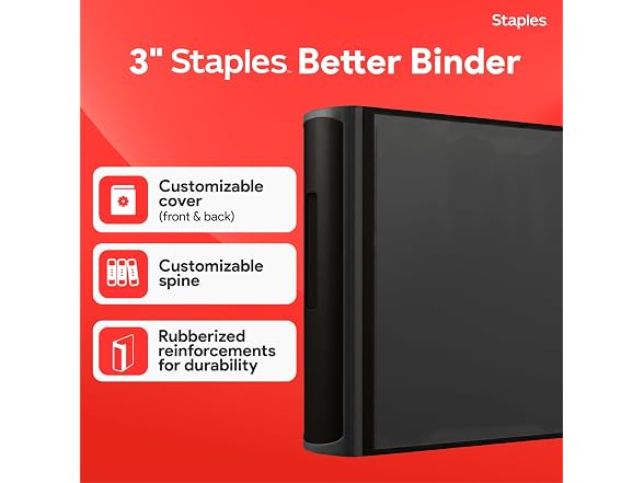 STAPLES Staples Better 3-Inch D-Ring Binder,