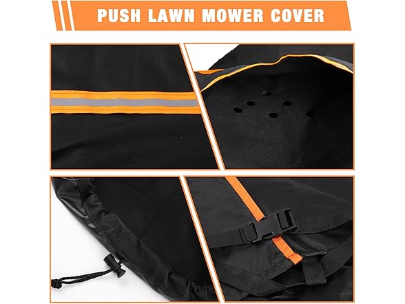 GREENER Lawn Mower Cover, Heavy Duty 800D, Black