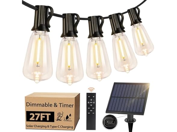Bosceos 27FT ST38 Solar String Lights