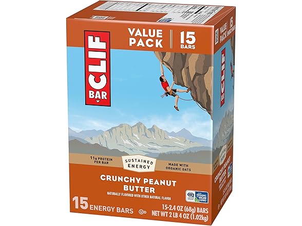 CLIF BAR - Energy Protein Bars - Crunchy Peanut Butter