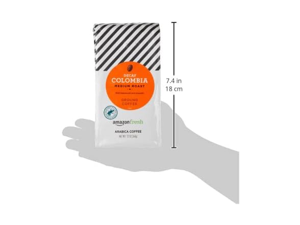 1CT Amazon Fresh Decaf Colombia Ground Coffee, Medium Roast