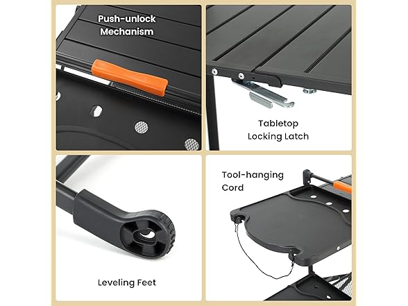 ARROWHEAD OUTDOOR 54" Wide Quick Folding Kitchen Station