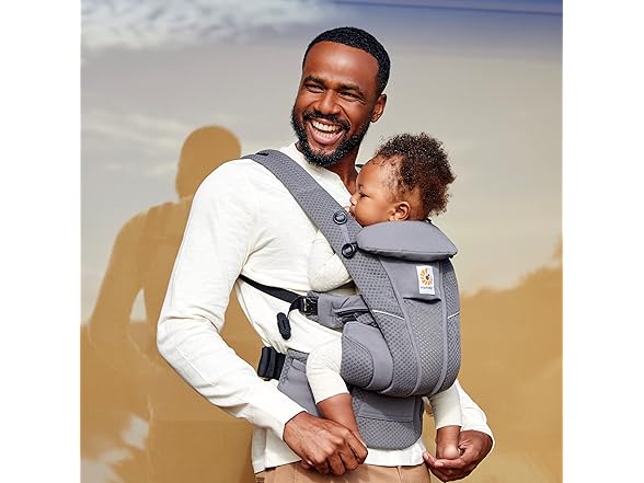 Ergobaby All Carry Positions Breathable Mesh Baby Carrier with Enhanced Lumbar Support & Airflow (7-45 Lb), Omni Breeze, Graphite Grey (Open Box)
