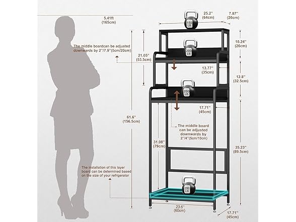 4-Tier Mini Fridge Stand with Storage
