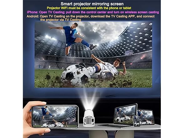 4K Mini Projector With WiFi6/BT