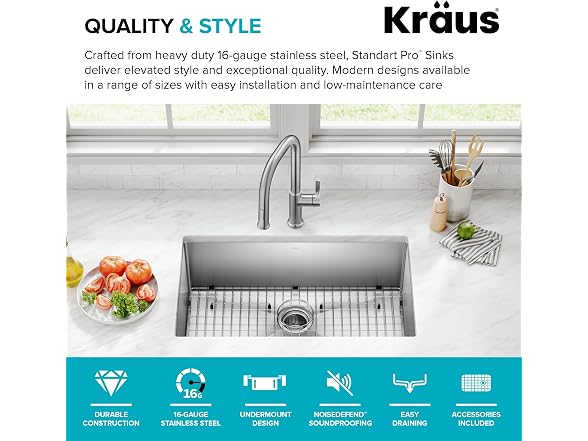 KRAUS Stainless Steel 30 in 16 Gauge