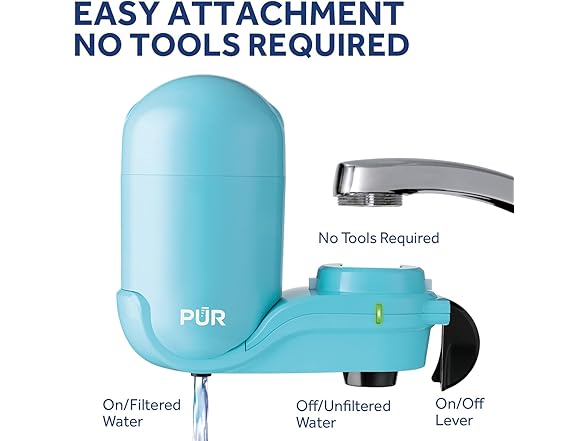 PUR PLUS Faucet Filtration System, Vertical, Sea Glass