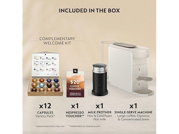Nespresso Vertuo Up Coffee Machine with Milk Frother, White