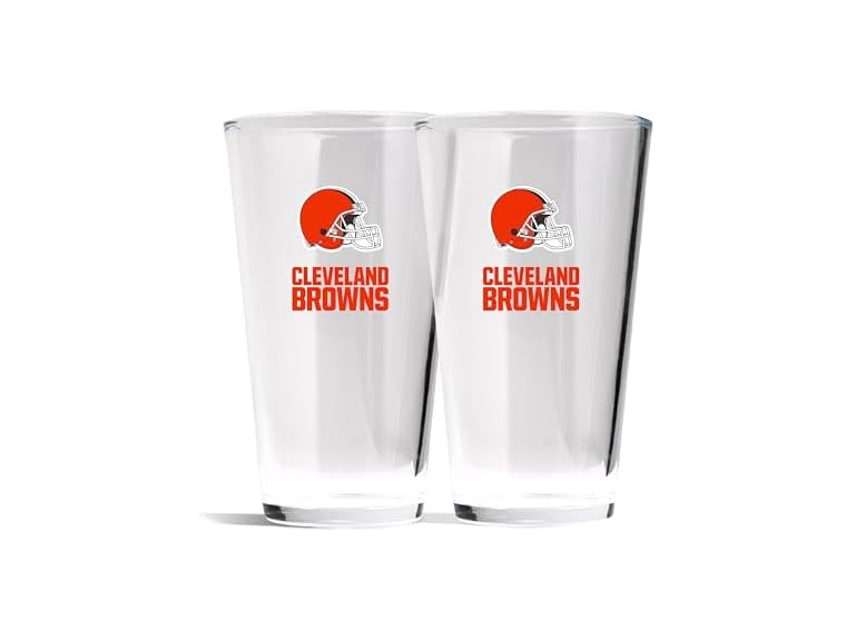 The Memory Company Officially Licensed NFL 16 oz Pint Glasses Set of 2-16 oz Pint Glass, Licensed Team Drinkware, Stylish Gameday Glassware, Team Logo