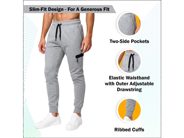 3Pk Asst Mens Tech Fleece Jogger Pants