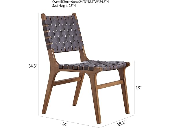 Ball & Cast Dark Grey Faux Leather Woven Chair