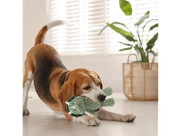 Linzy Plush Dinosaur Dog Toy