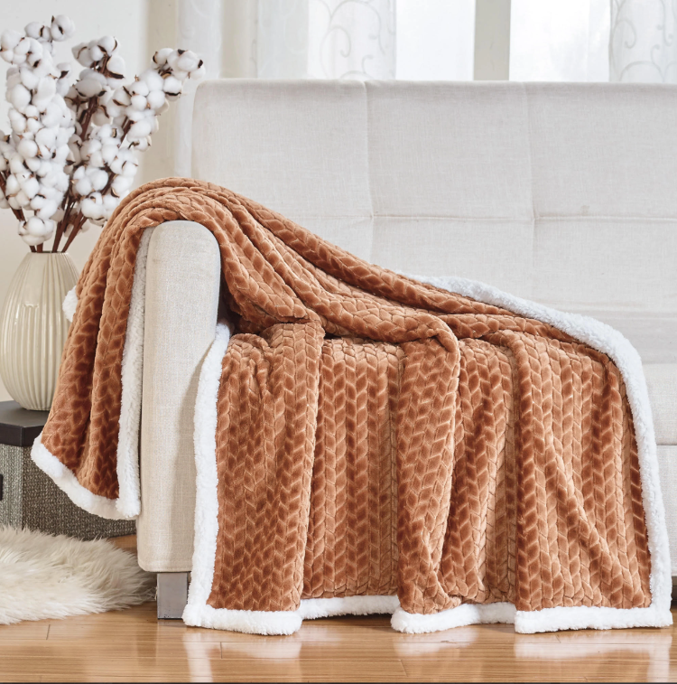 Ultra Soft Braided Reversible Sherpa Throw - Gallery 7
