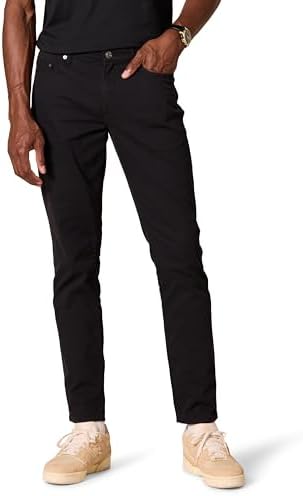 Amazon Essentials Men's Slim-Fit Pants, 5-Pocket Stretch Twill Design, Black, 32W x 33L