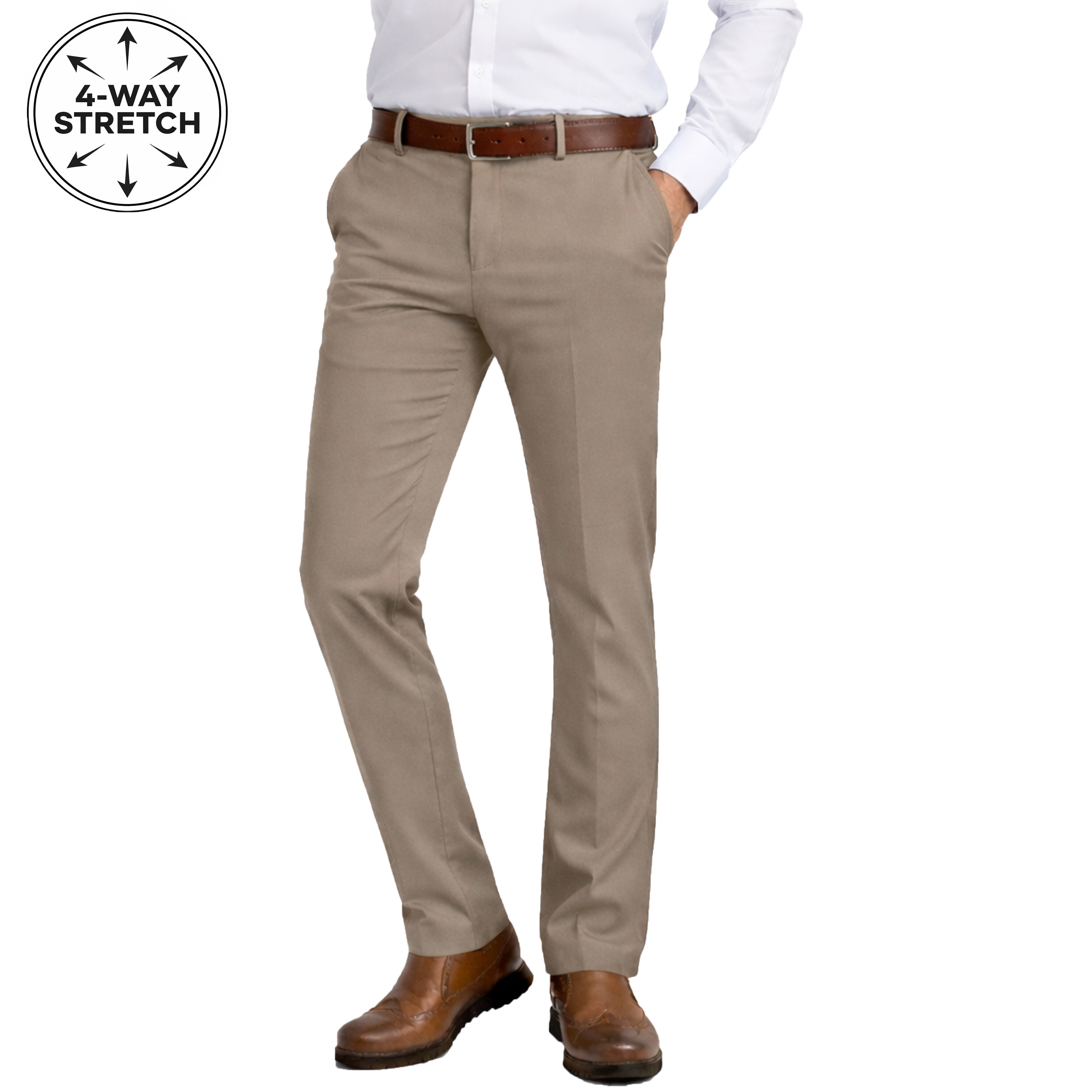 2Pk Asst Mens Slim Stretch Dress Pants - Gallery 15