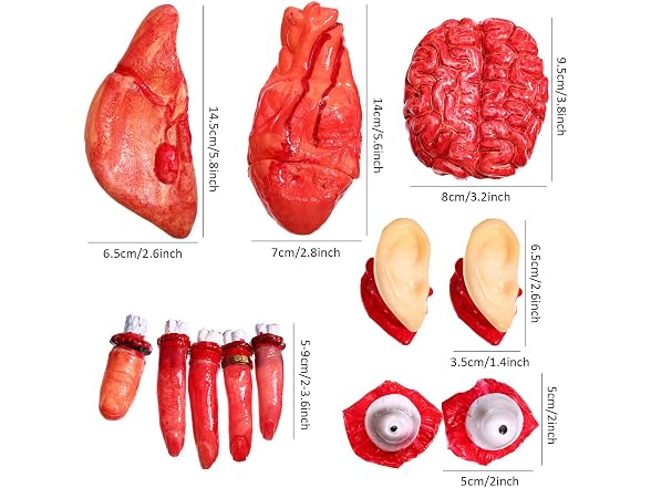 Gejoy 12 Pcs Halloween Fake Body Parts