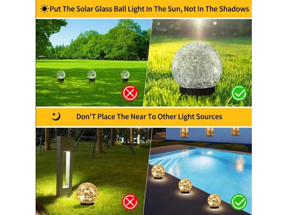 Hakol 2 Pack Solar Lights Outdoor Waterproof-Solar Globes - Gallery 2
