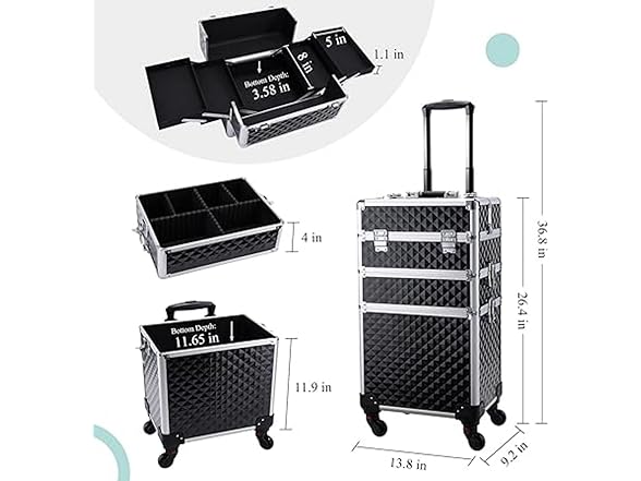 Kusport Women's Cosmetic Hardside Expandable Luggage