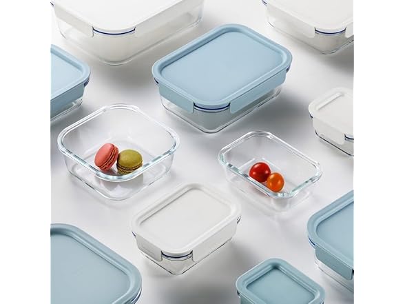 LocknLock Glass Containers with Lids, 6-Piece 