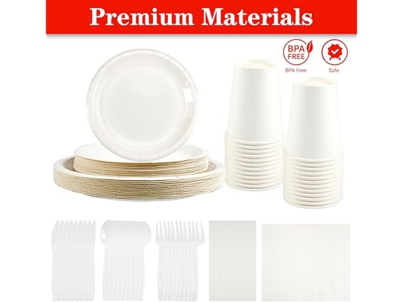 NASUN Paper Disposable Dinnerware Set