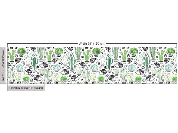 Ambesonne Cactus Fabric by The Yard, Cartoon