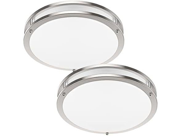 TOBUSA Ceiling Light 5000K 13" Brushed Nickle 2PC