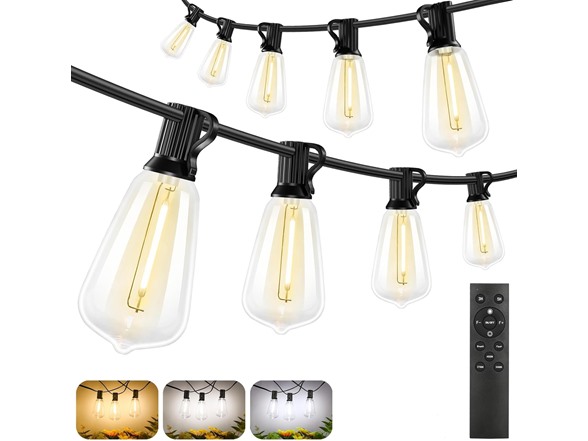 Brightever Outdoor String Lights w/Remote 180Ft