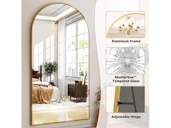 77" x 38" Arched Full Length Mirror