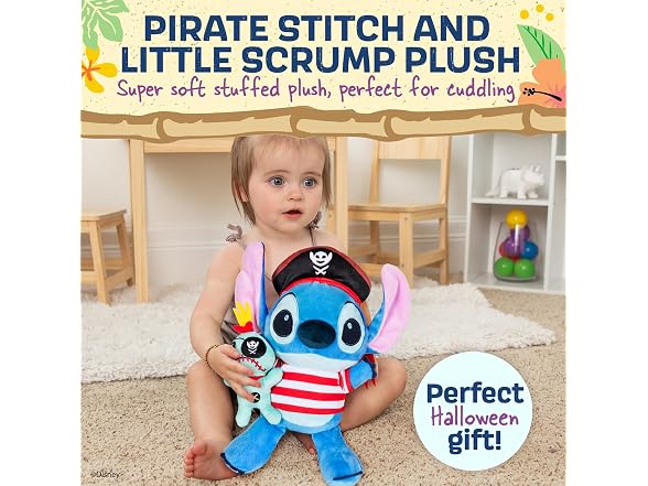 Disney Baby Pirate Stitch Holding Little Scrump