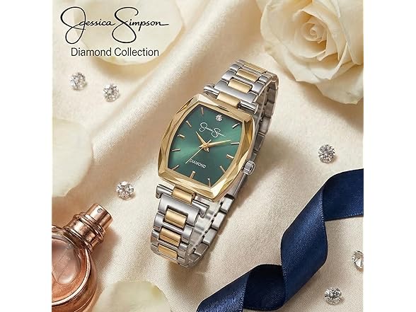 Jessica Simpson Barrel Watch Metal Band